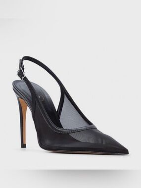 Aldo Black Pointed Slingback Stiletto Heels size 9